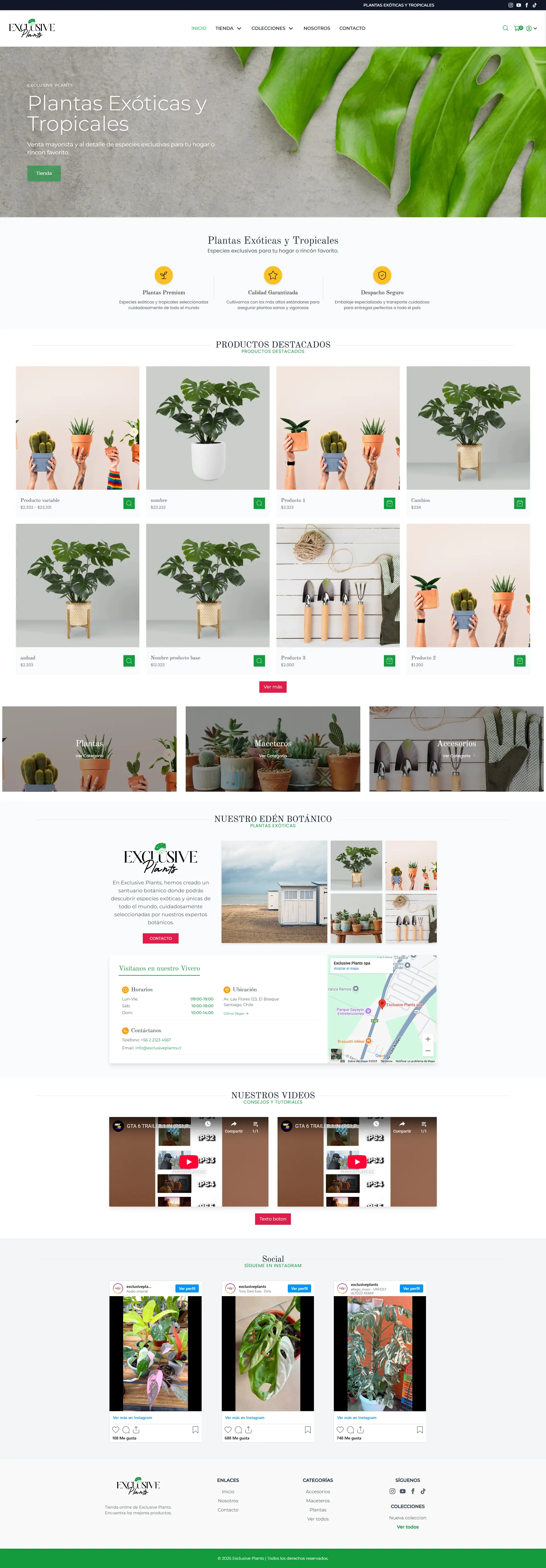Exclusive Plants website