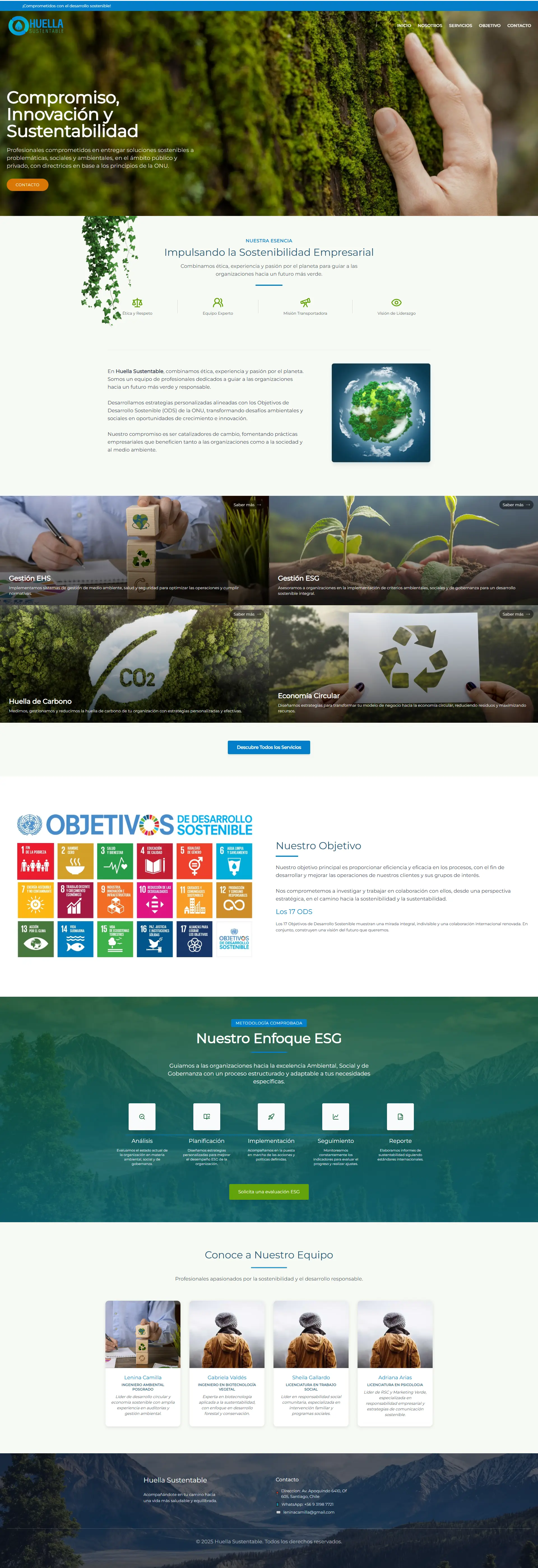 Huella Sustentable website