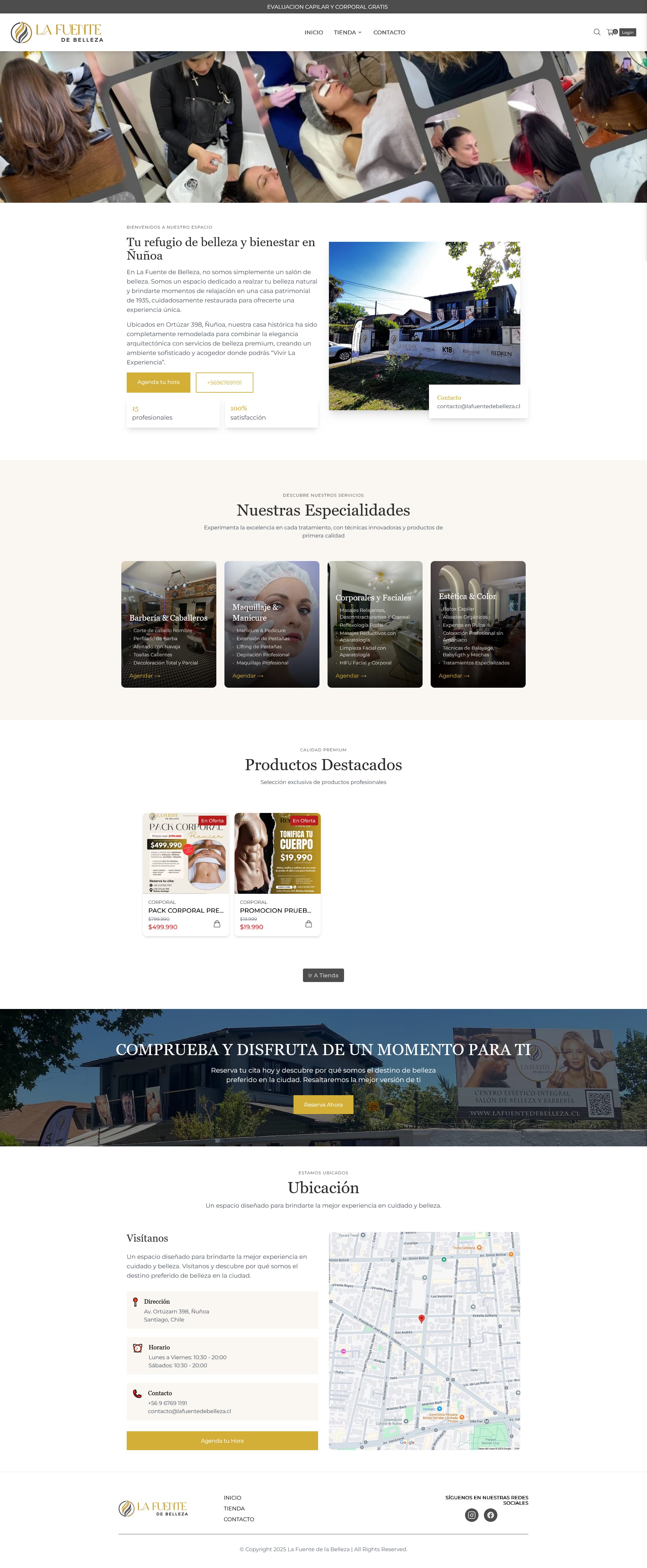 La Fuente de Belleza website