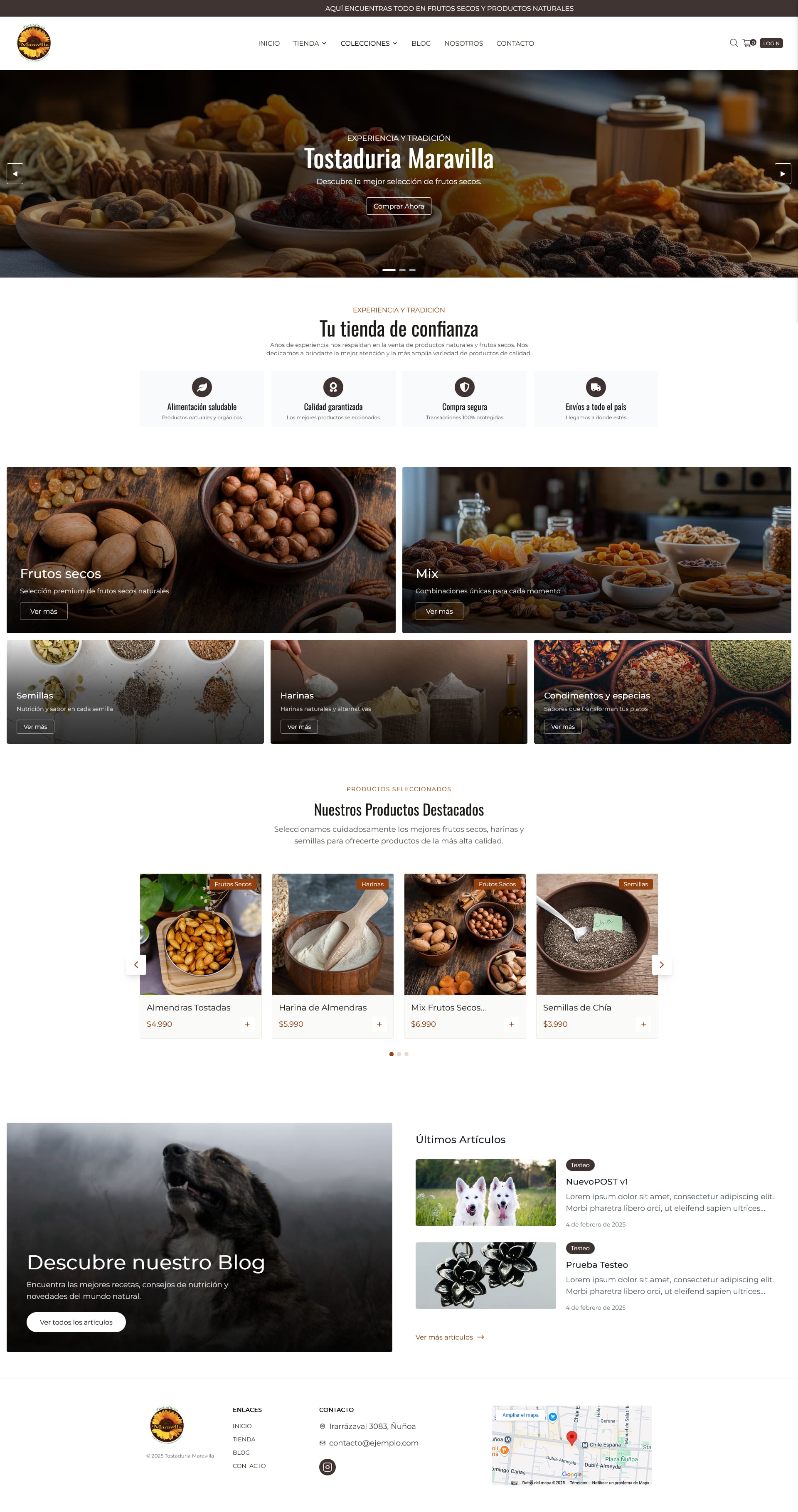 Tostaduria Maravilla website